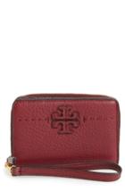 Women's Tory Burch Mcgraw Leather Bifold Wallet - Red