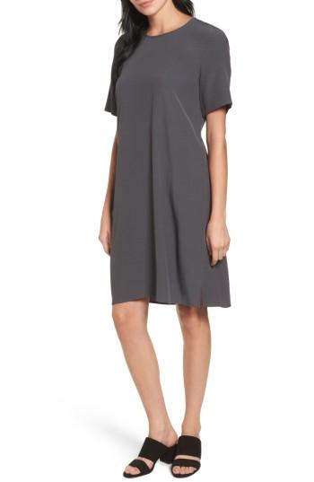 Women's Eileen Fisher Tencel Blend Jersey Shift Dress - Brown