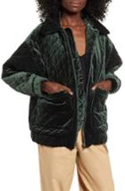 Women's I.am. Gia Contraband Quilted Velvet Jacket - Green