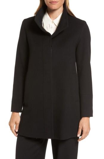 Women's Fleurette Cashmere Car Coat - Black