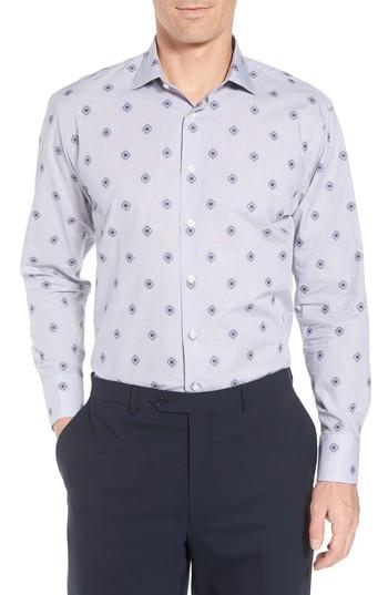 Men's John W. Nordstrom Traditional Fit Medallion Dress Shirt .5 - Blue