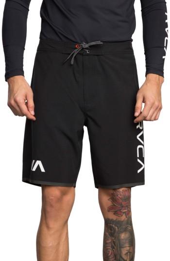 Men's Rvca Staff Iii Dual Layer Performance Shorts - Black