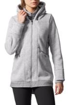 Women's Adidas Nuvic Hybrid 2 Fleece/puffer Jacket - Grey