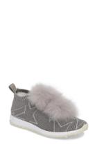 Women's Jimmy Choo Norway Genuine Fox Fur Trim Slip-on Sneaker Us / 35eu - Grey