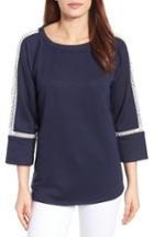 Women's Caslon Lace Inset Sweatshirt - Blue
