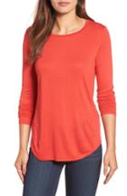 Women's Halogen Shirttail Tee, Size - Red
