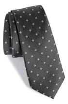 Men's Calibrate Moten Neat Silk Skinny Tie, Size - Black