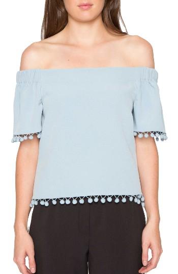 Women's Willow & Clay Pompom Off The Shoulder Top