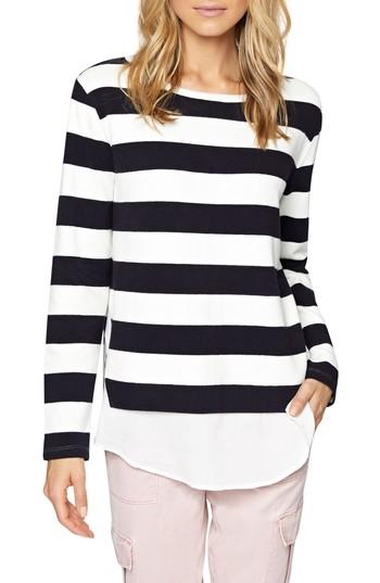 Women's Sanctuary Layered Look Stripe Sweater - Blue