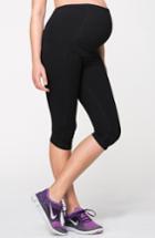 Women's Ingrid & Isabel Knee Length Active Maternity Pants With Crossover Panel