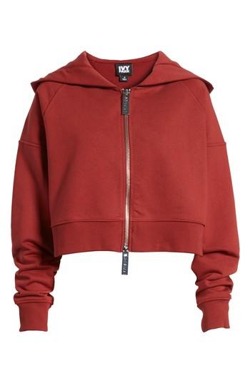 Women's Ivy Park Logo Crop Hoodie - Brown