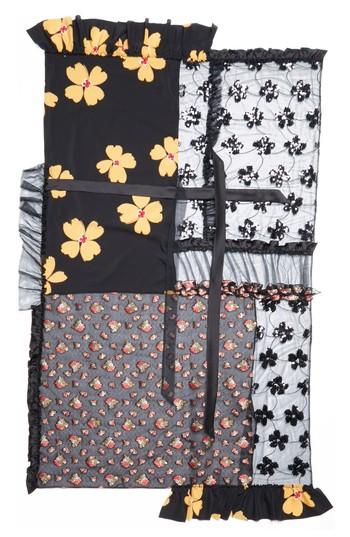 Women's Simone Rocha Patchwork Silk Scarf, Size - Black