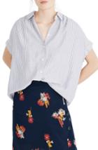 Women's Madewell Oversize Stripe Blouse, Size - Blue