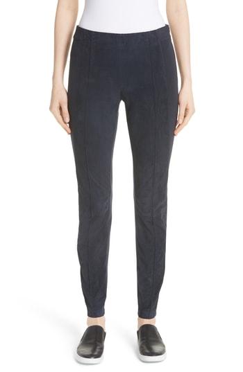 Women's Lafayette 148 New York Suede Panel Pants - Blue