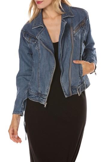 Women's Paige Sivan Denim Moto Jacket - Blue