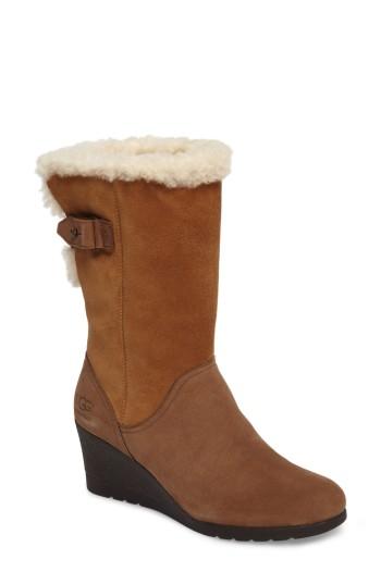 Women's Ugg Edelina Wedge Boot .5 M - Brown