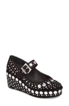 Women's Cecelia Giselle Studded Mary Jane Wedge M - Black