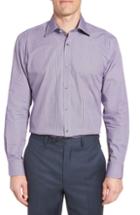 Men's Ted Baker London Trafalf Trim Fit Print Dress Shirt - 32/33 - Pink