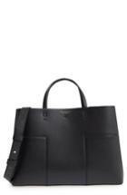 Tory Burch Block-t Leather Tote - Black