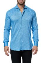 Men's Maceoo Wall Street Slubby Sport Shirt (m) - Blue