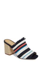 Women's Splendid Baron Fringed Block Heel Slide .5 M - Blue