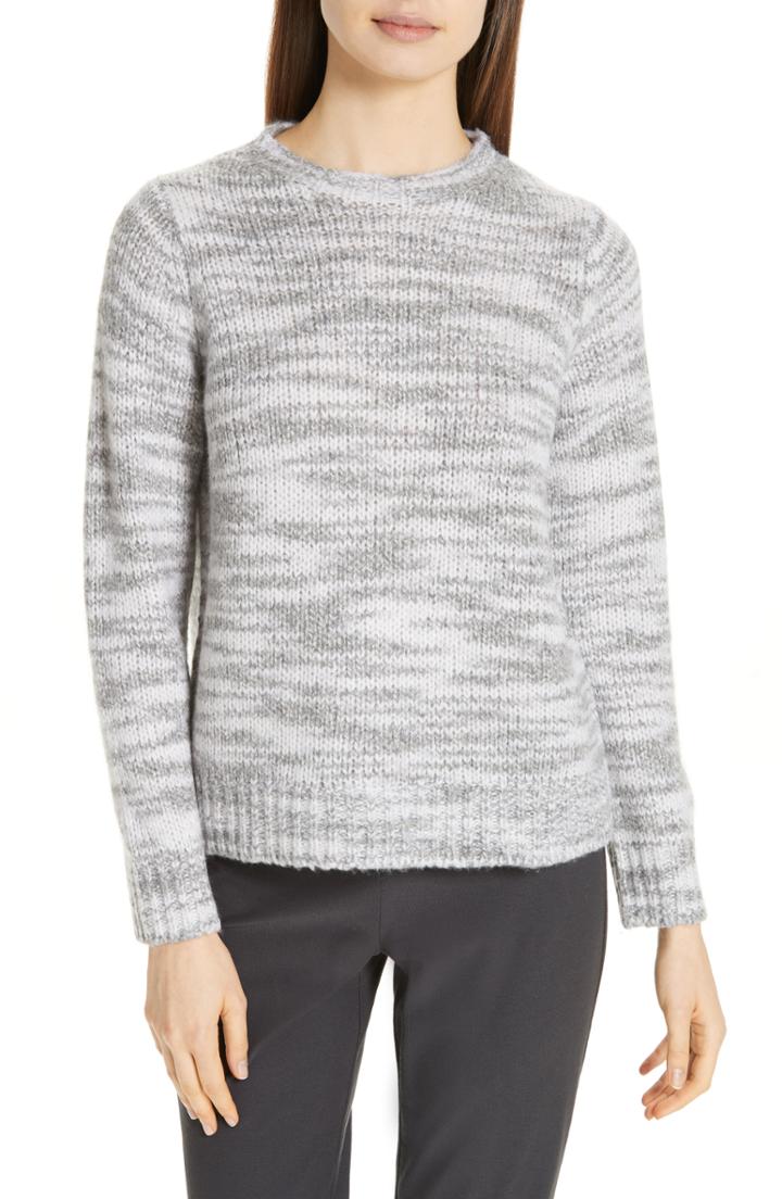 Women's Eileen Fisher Merino Wool & Silk Sweater - Grey