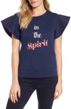 Women's Draper James In The Spirit Ruffle Sleeve Sweatshirt