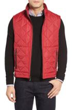 Men's Bugatchi Uomo Hooded Quilted Vest - Red