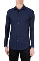 Men's Bugatchi Classic Fit Checkerboard Sport Shirt - Blue