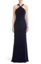 Women's St. John Evening Draped Front Velvet Gown