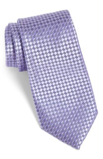 Men's Calibrate Artesia Check Silk Tie, Size - Purple