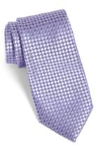 Men's Calibrate Artesia Check Silk Tie, Size - Purple