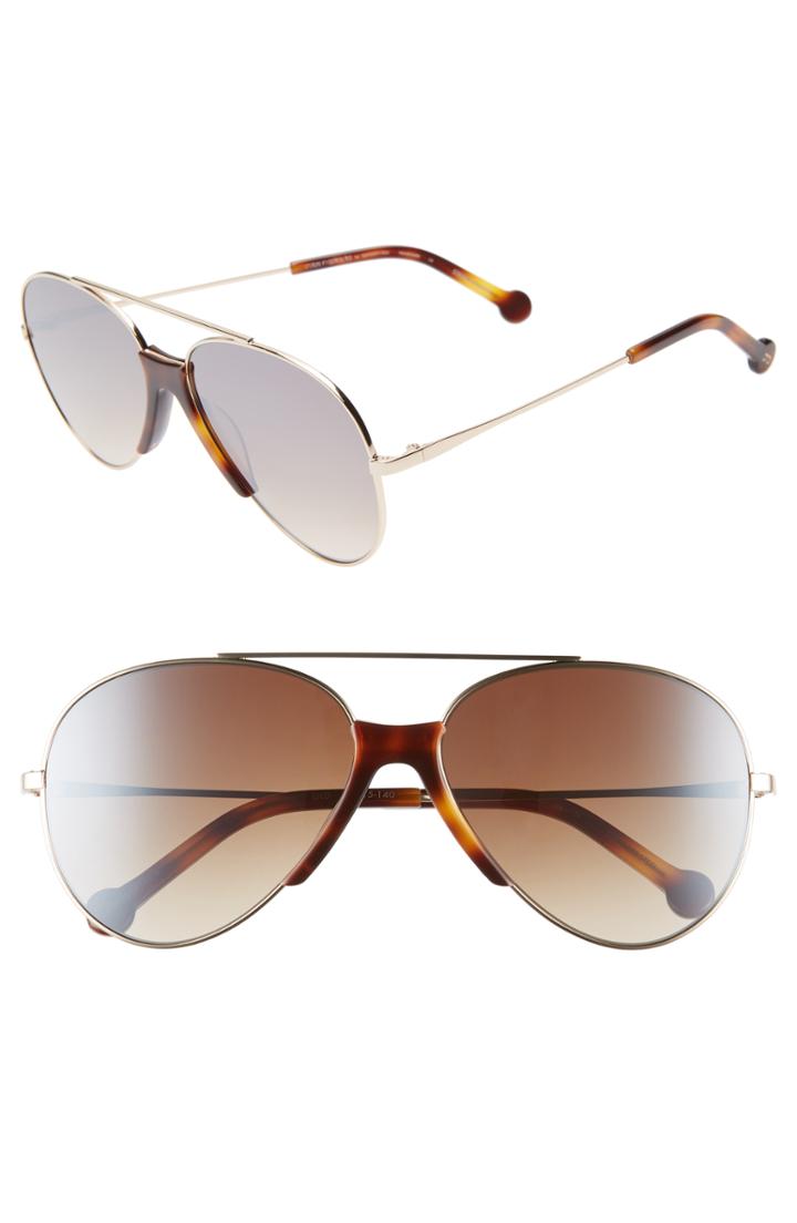 Women's Colors In Optics Brasco 61mm Gradient Aviator Sunglasses - Gold/ Havana/ Brown
