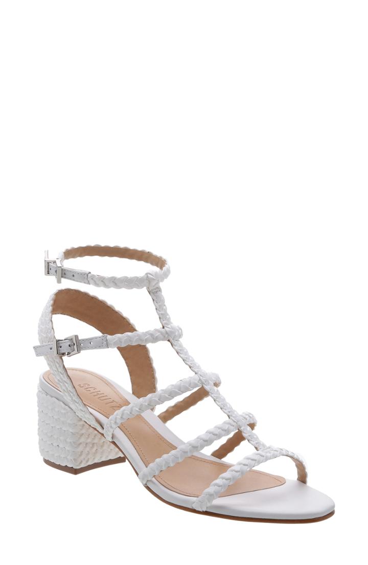 Women's Schutz Rosalia Block Heel Sandal M - White