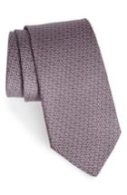 Men's Salvatore Ferragamo Forte Geometric Print Silk Tie, Size - Grey