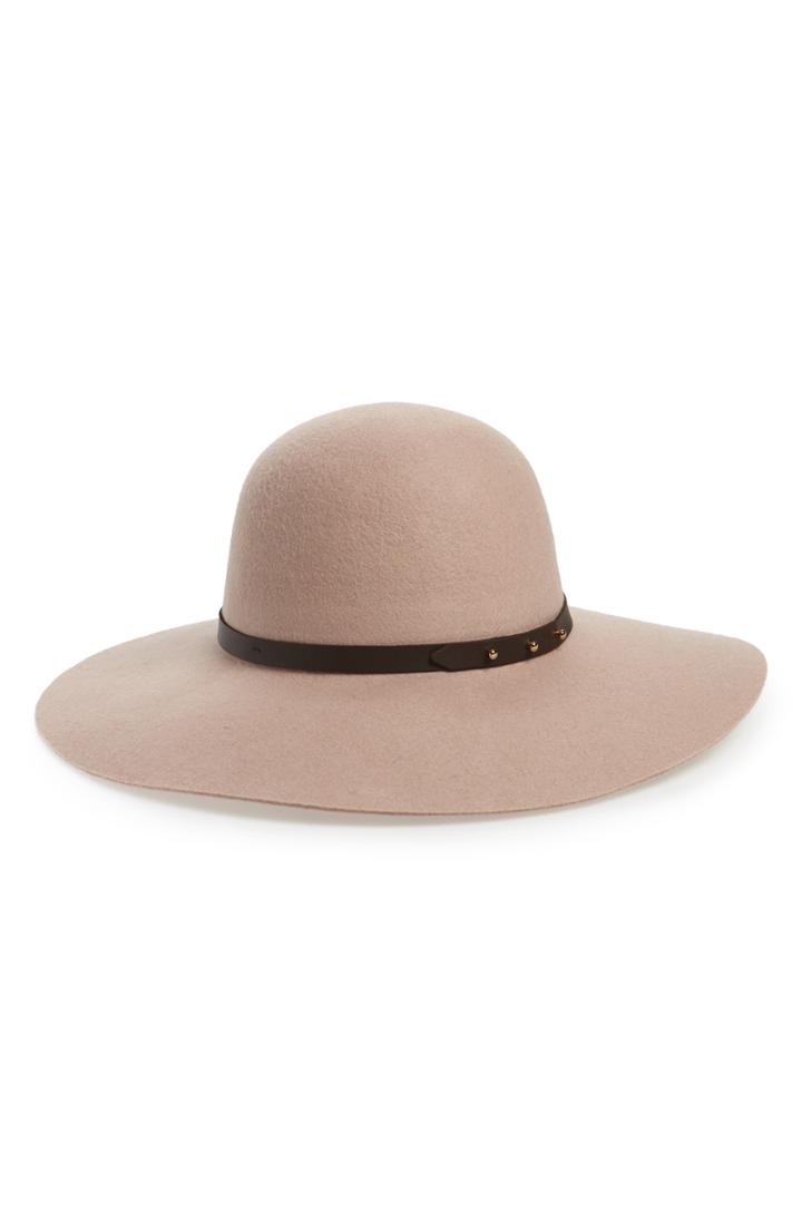 Women's Halogen Refined Wide Brim Wool Floppy Hat - Pink
