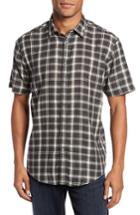 Men's Coastaoro Hansen Regular Fit Plaid Sport Shirt, Size - Black