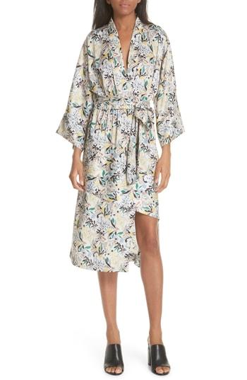Women's Robert Rodriguez Floral Print Robe Dress - Ivory