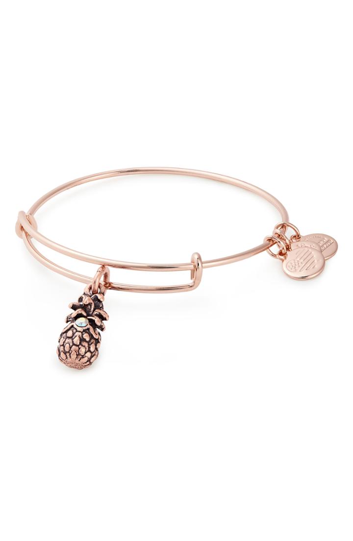 Women's Alex And Ani Pineapple Iii Adjustable Wire Bangle