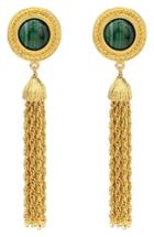 Women's Ben-amun Malachite Tassel Clip Earrings