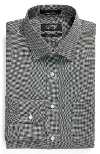 Men's Nordstrom Men's Shop Traditional Fit Non-iron Solid Dress Shirt 33 - Grey