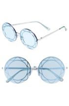 Women's Circus By Sam Edelman 55mm Round Sunglasses - Silver/ Blue Lens