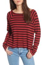 Women's Stateside Stripe Thermal Top - Burgundy
