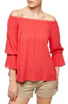 Petite Women's Sanctuary Off The Shoulder Blouse, Size P - Black