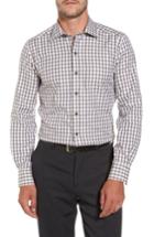 Men's David Donahue Gingham Sport Shirt - Brown
