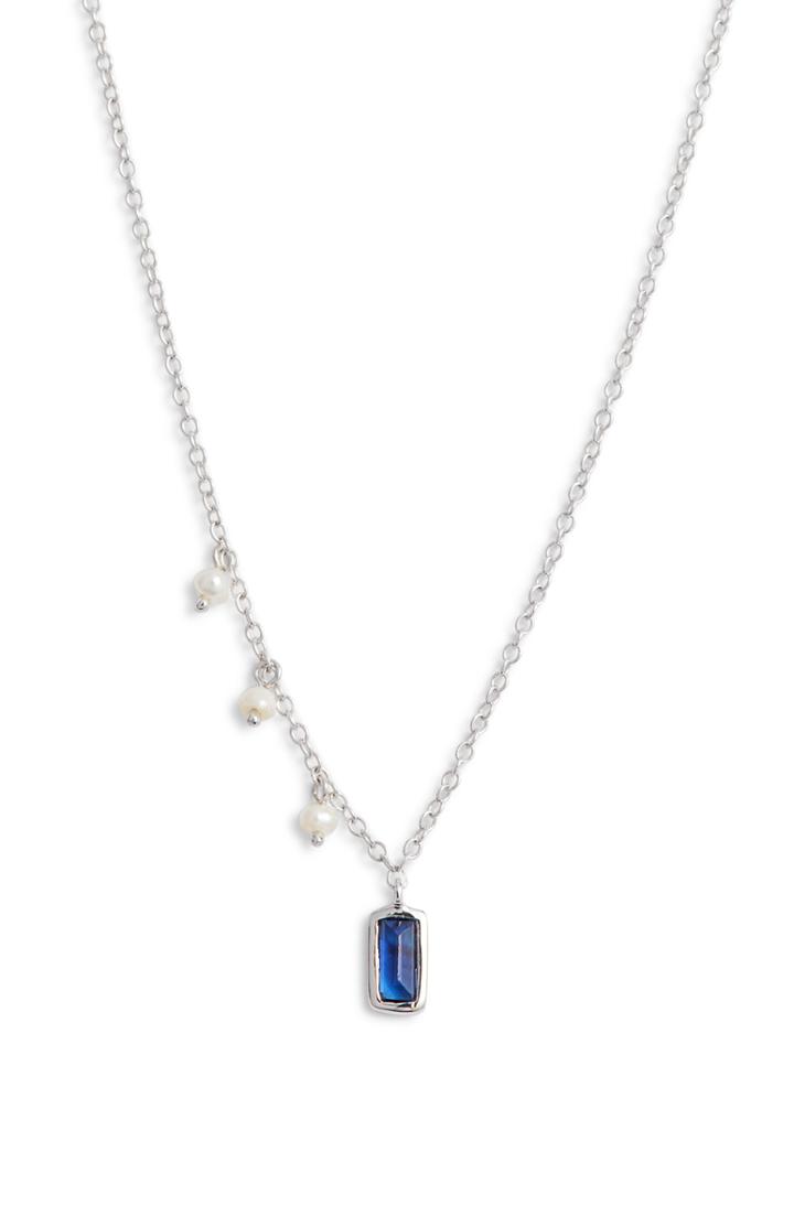 Women's Meira T Sapphire & Pearl Pendant Necklace