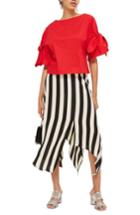 Women's Topshop Bow Sleeve Blouse Us (fits Like 0) - Red