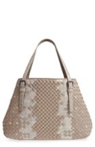 Bottega Veneta Cesta Intrecciato Leather & Genuine Snakeskin Tote -
