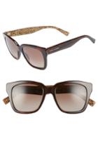 Women's Marc Jacobs 52mm Square Polarized Sunglasses - Havana Brown