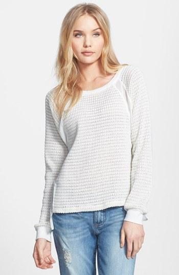 Sanctuary 'mix & Match' Contrast Panel Sweater Ivory